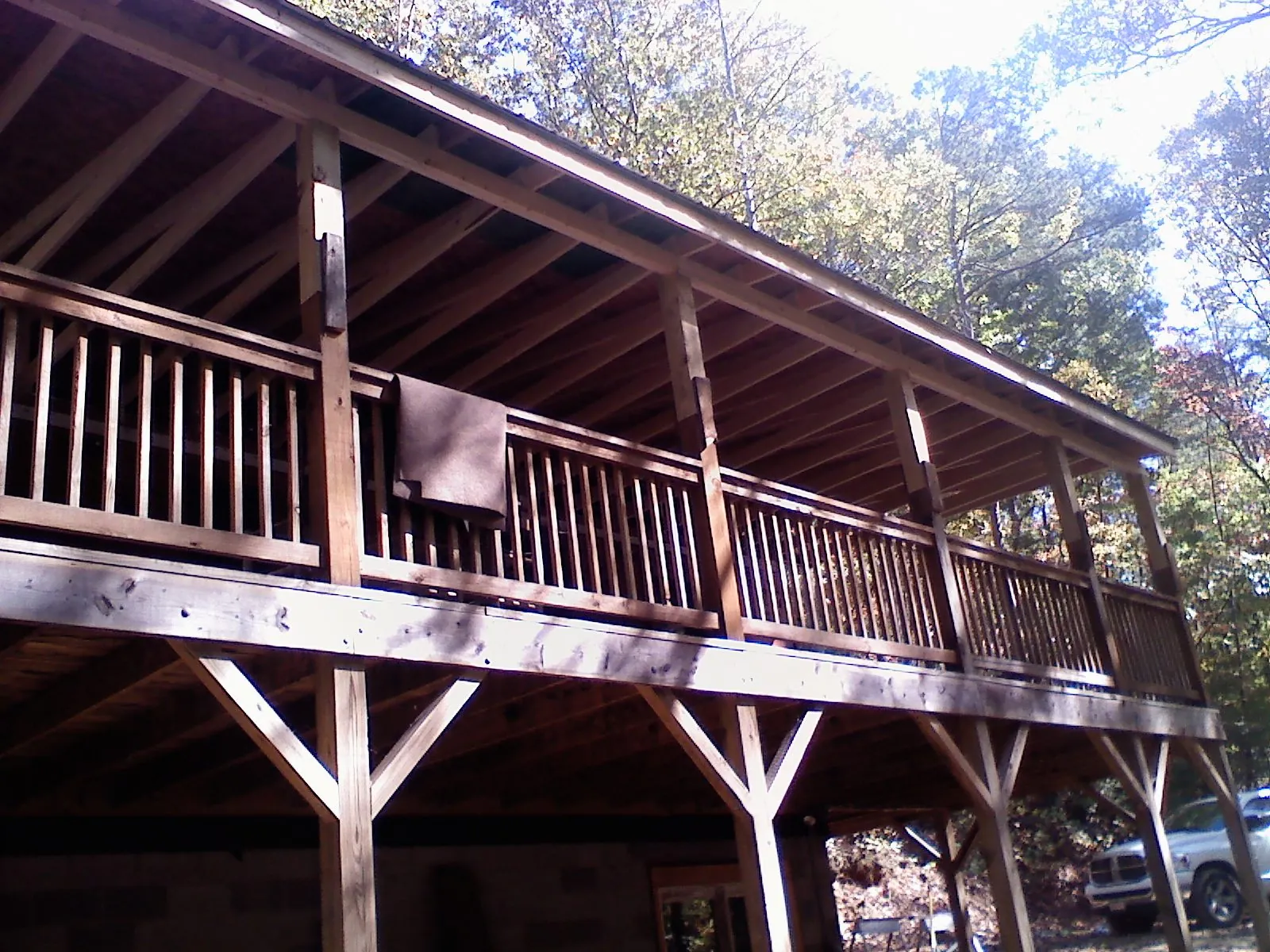 Timber framing under a new elevated porch and deck — Roof Leak Repair in Tres Pinos by Roofing Brothers
